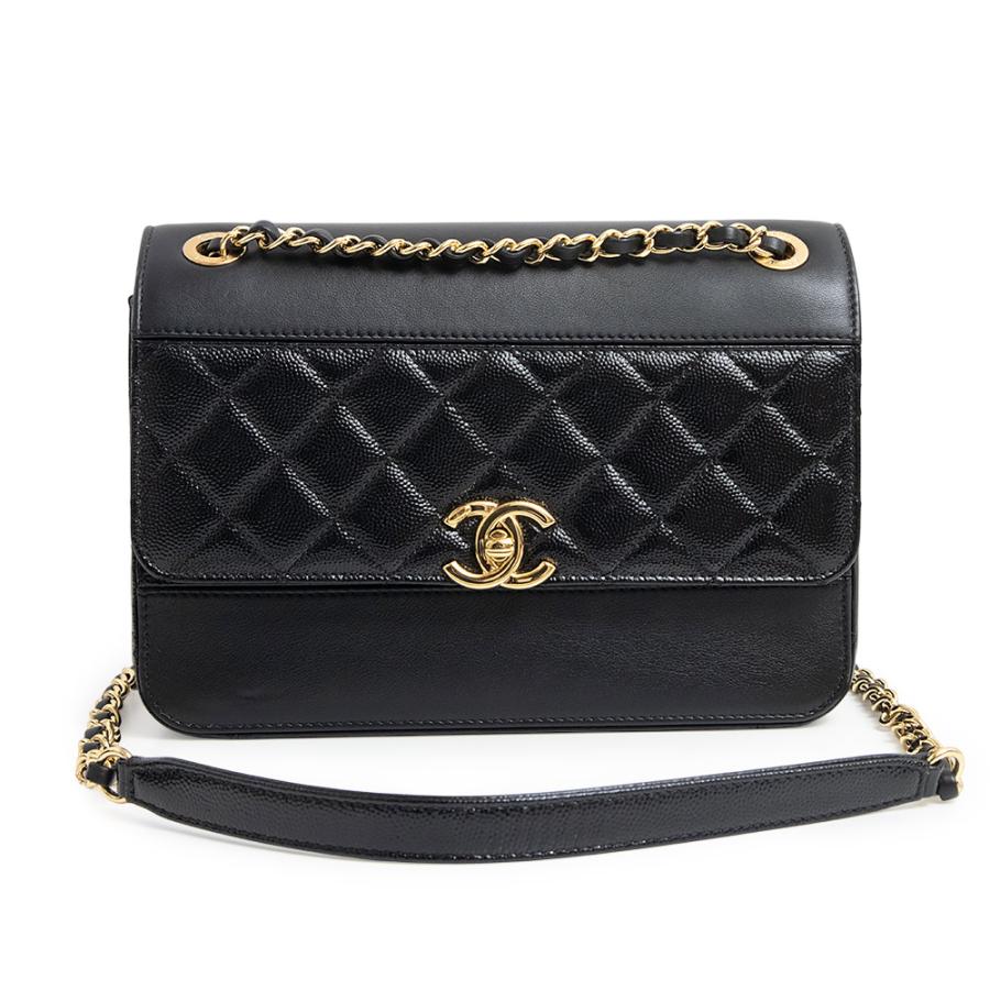 CHANEL （美品）シャネル ココマーク Wチェーン ショルダーバッグ 斜め  