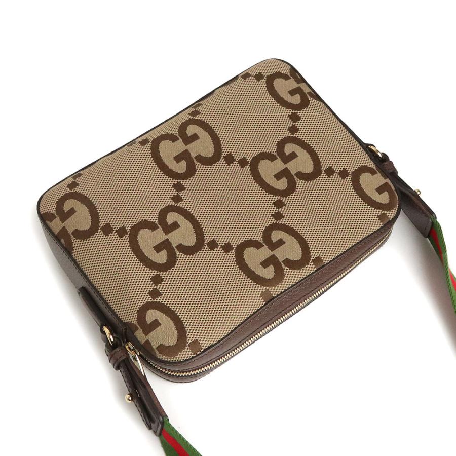 （新品・未使用品）グッチ GUCCI ジャンボGG ショルダー メッセンジャーバッグ 斜め掛け GGキャンバス レザー コットンリネン キャメル ベージュ 675891の画像