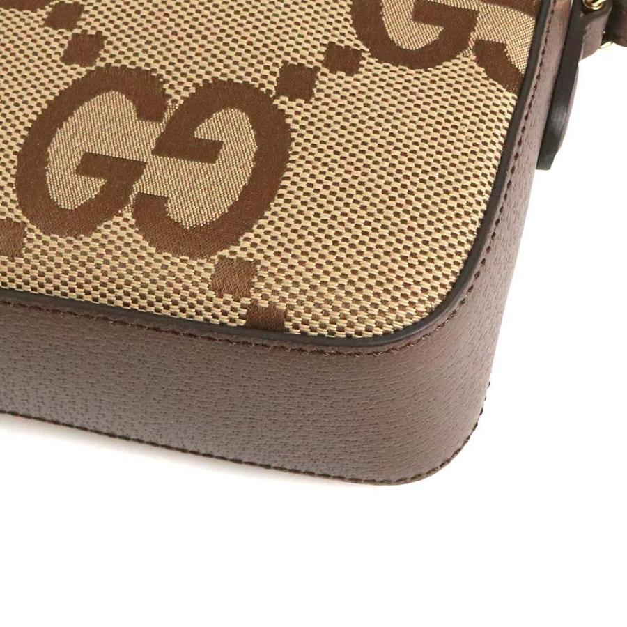 （新品・未使用品）グッチ GUCCI ジャンボGG ショルダー メッセンジャーバッグ 斜め掛け GGキャンバス レザー コットンリネン キャメル ベージュ 675891の画像