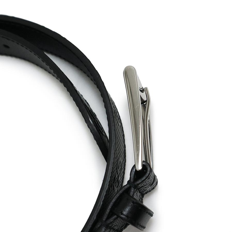 良品　グッチ　シマ　スクエア　バックル　レザー　ベルト　85　黒　シルバー GUCCI （未使用 展示品）グッチ スクエア バックル ベルト 30MM