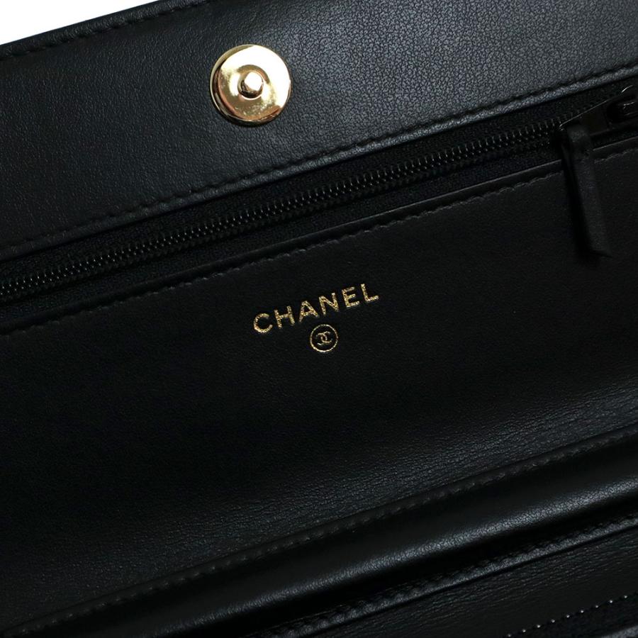 【美品】シャネルCHANELクラシック長財布マトラッセ黒 新品ショルダー付 CHANEL（シャネル） （未使用 展示品）シャネル マトラッセ クラシック