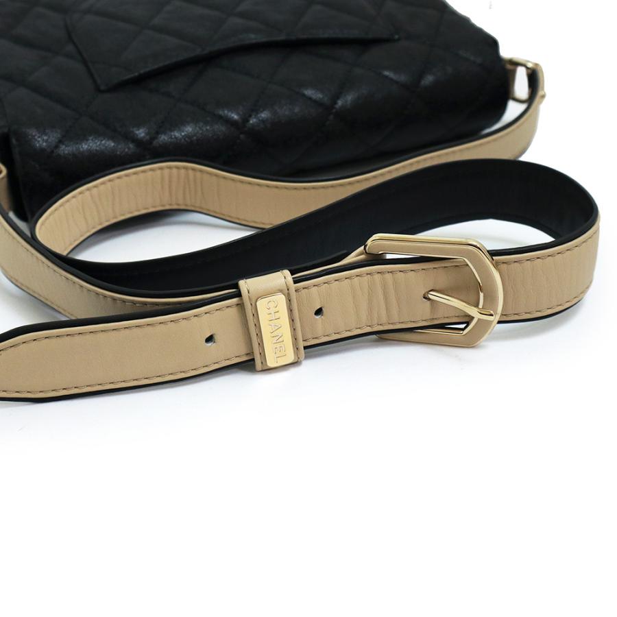 【CHANEL】マトラッセ マットブラックベージュ CHANEL（シャネル） （美品）シャネル マトラッセ ココマーク