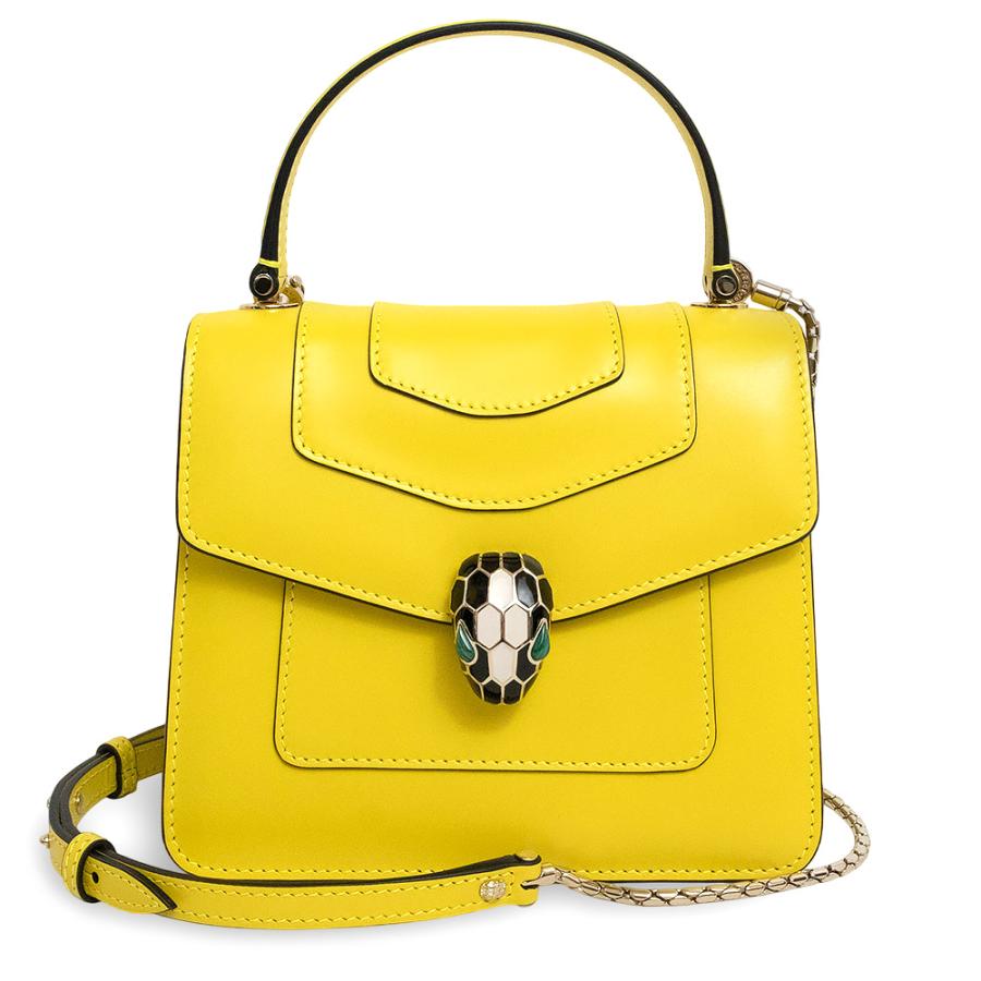 （未使用　展示品）ブルガリ BVLGARI セルペンティ フォーエバー スネーク 斜め掛け 2WAY チェーン ショルダー ハンドバッグ カーフスキン レザー イエロー 黄 ゴールド金具 BVLGARI（ブルガリ） （未使用 展示品）ブルガリ セルペンティ