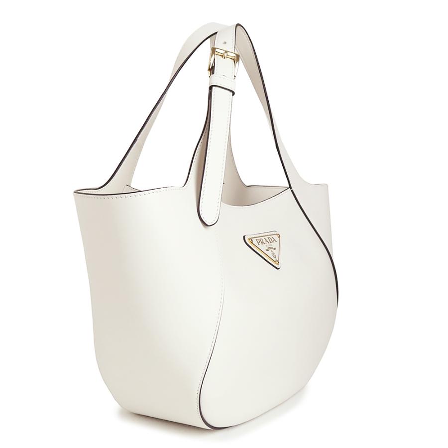 PRADA プラダ ビジネスバッグ トートバッグ レザー ホワイト 白 ロゴ PRADA（プラダ） （新品・未使用品）プラダ ミディアム レザー トート