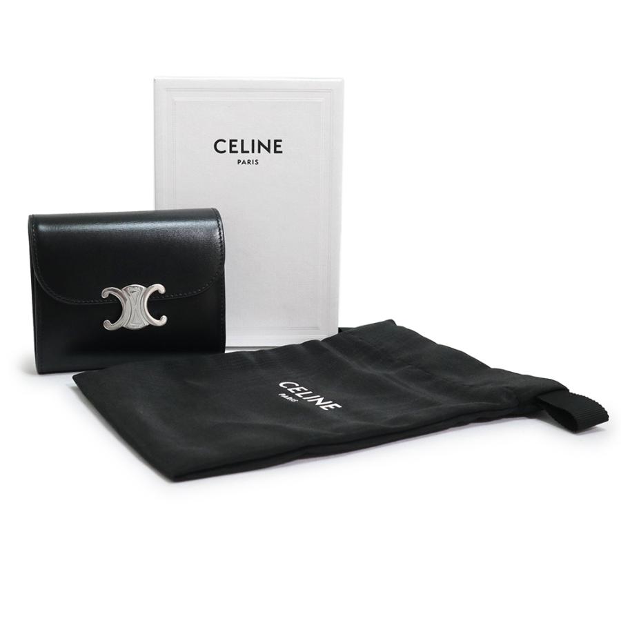 CELINE】スモールトリオンフウォレット テキスタイル＆カーフ