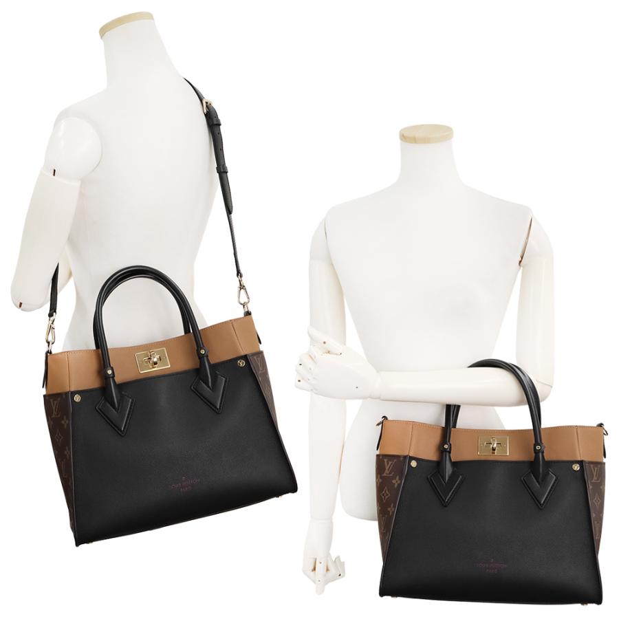 （未使用　展示品）ルイ ヴィトン LOUIS VUITTON オンマイサイド MM 2way ショルダー ハンドバッグ 斜め掛け グレインカーフレザー モノグラム ノワール ブラック 黒 ゴールド金具 M53823 LOUIS VUITTON（ルイ・ヴィトン） （未使用 展示品）ルイ ヴィトン