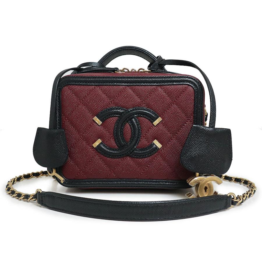 シャネル A93342 CCフィリグリー ココマークキャビアスキンバニティチェーンショルダーバッグ 中古 SB01 CHANEL（シャネル） （未使用 展示品）シャネル CHANEL CCフィリグリー
