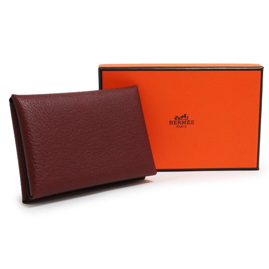 （新品・未使用品）エルメス HERMES カルヴィ デュオ コンパクト ケース 小銭入れ 財布 カードケース 名刺入れ 定期入れ パスケース シェーブルミゾール シェブル レザー エトゥープ エトープ グレージュ シルバー金具 W刻印 箱付 HERMES（エルメス） （新品・未使用品）エルメス カルヴィ デュオ