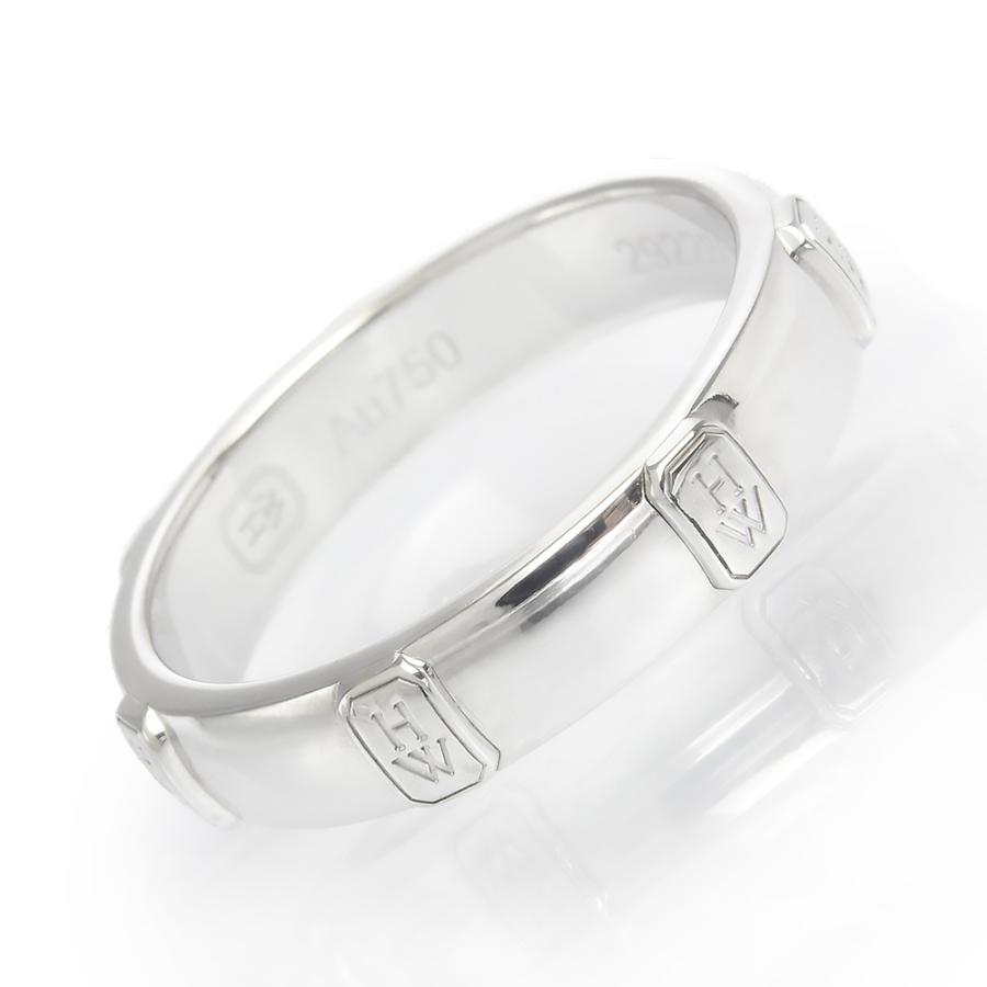 美品）ハリーウィンストン HARRY WINSTON HWロゴ バンド リング 指輪  