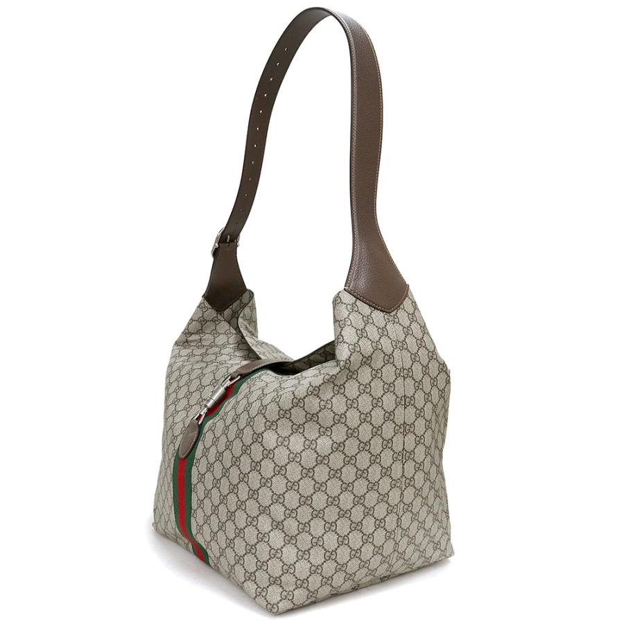 美品 グッチ キャンバス ワンショルダー ジャッキー GG柄 ロゴ型押し 茶 GUCCI（グッチ） （未使用 展示品）グッチ ジャッキー 1961 ミディアム