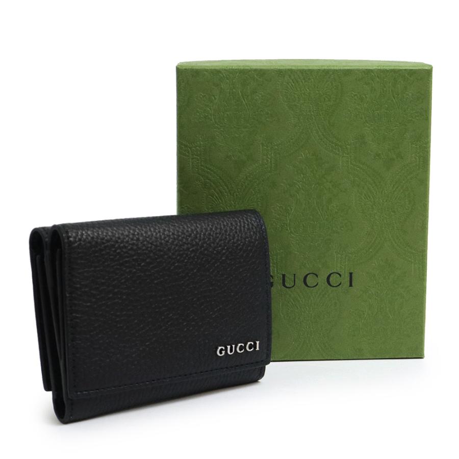 GUCCI （新品・未使用品）グッチ メタルロゴ コンパクト 三つ折り財布 