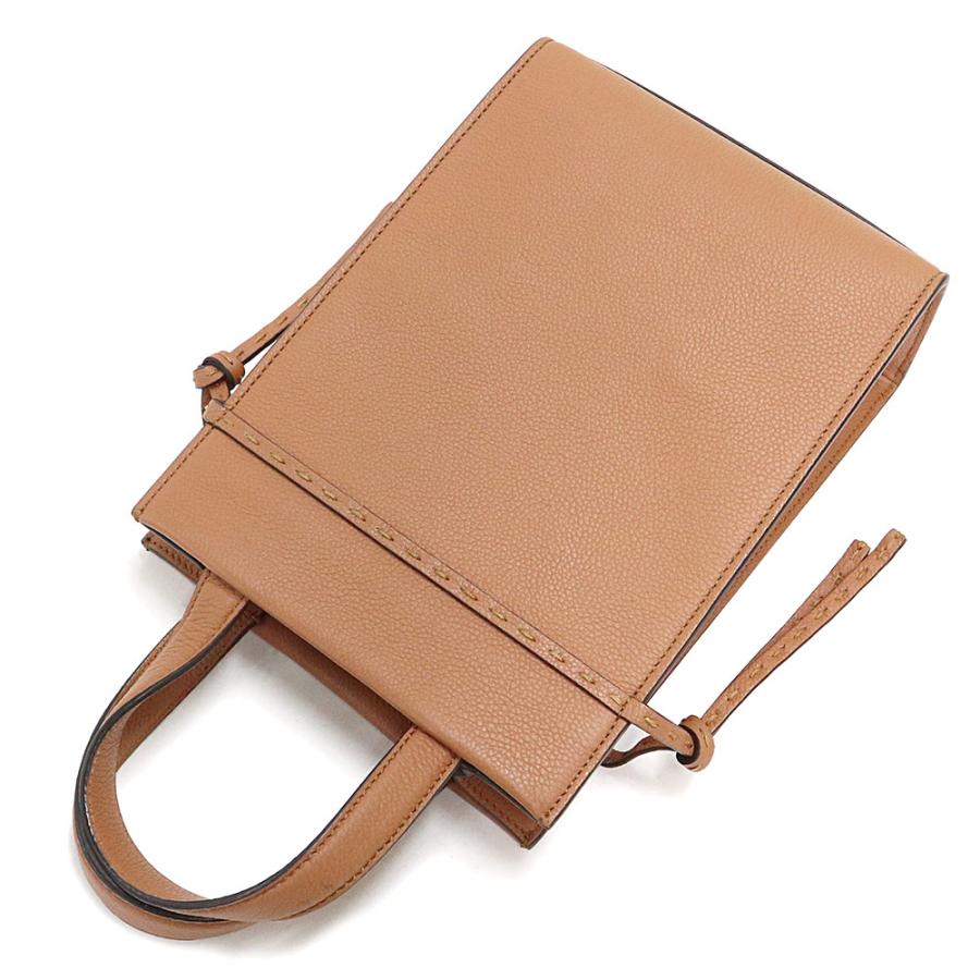 （未使用　展示品）フェンディ FENDI ローマ ゴートゥショッパー スモール ロゴ 2WAY ショルダー ハンドバッグ 斜め掛け ブラウン 茶 シルバー金具 7VA584 未使用 展示品）フェンディ FENDI ローマ ゴートゥショッパー スモール