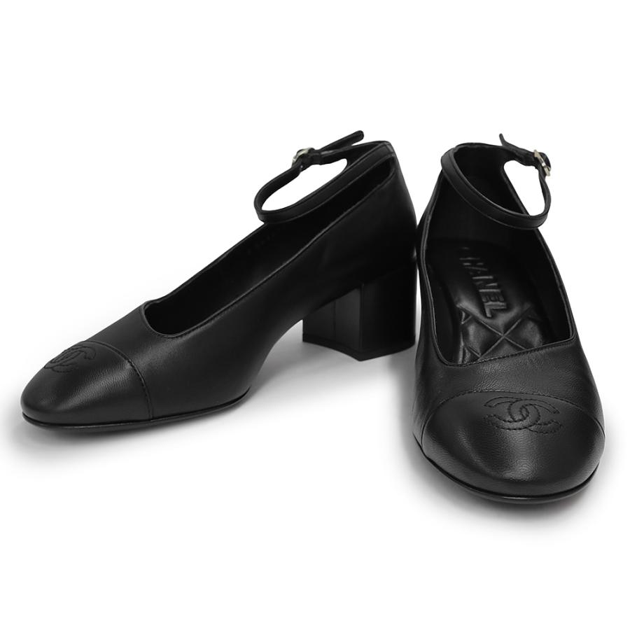 極美品【CHANEL/シャネル】メリージェーン パンプス ハイヒール 38 ☆シンプルで上品【 CHANEL 】メリージェーン (CHANEL/パンプス