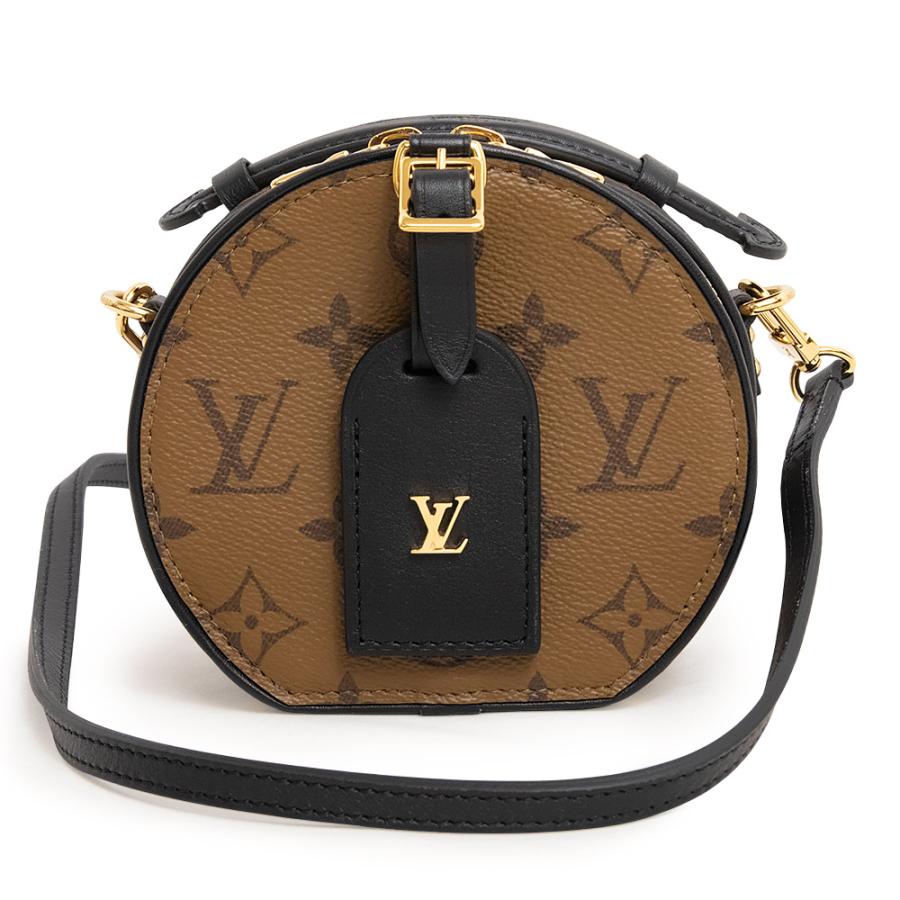 （未使用　展示品）ルイ ヴィトン LOUIS VUITTON ミニ ボワット シャポー ショルダーバッグ 斜め掛け モノグラムリバース カーフスキン レザー ブラウン ブラック 茶 黒 ゴールド金具 M68276 LOUIS VUITTON（ルイ・ヴィトン） （未使用 展示品）ルイ ヴィトン