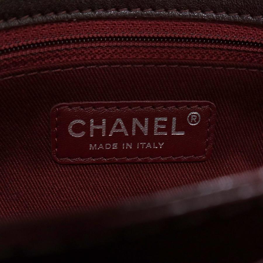 （中古）シャネル CHANEL ココマーク マトラッセ 2way チェーン ショルダーバッグ 斜め掛け カーフスキン レザー ボルドー ワインレッド 赤 シルバー金具_9