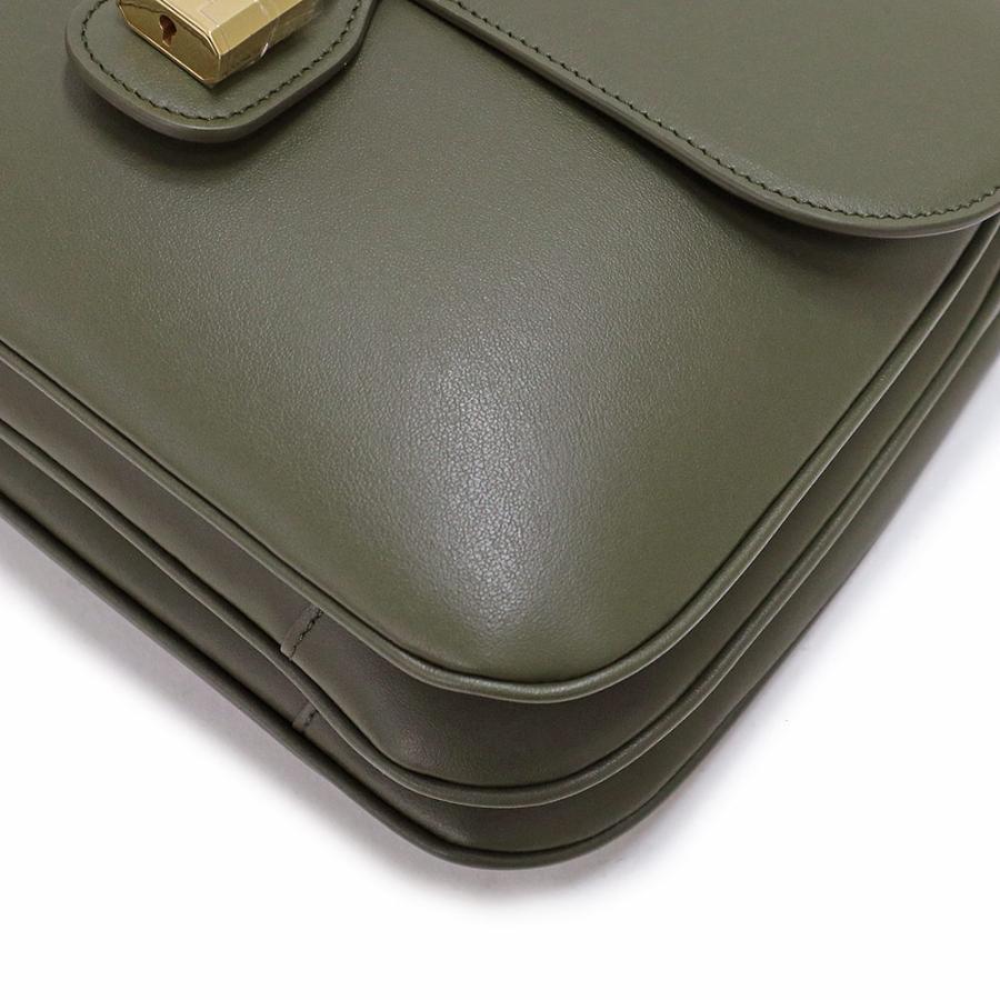 【美品】セリーヌ　ショルダーバッグ　ターンロック　ゴールド金具　レザー　カーキ CELINE（セリーヌ） （未使用 展示品）セリーヌ タブー ミディアム