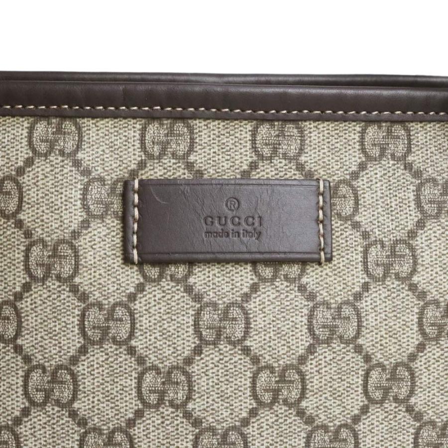 （中古）グッチ GUCCI GGスプリーム トート ハンドバッグ キャンバス レザー ベージュ ブラウン 茶 シルバー金具 211138 GUCCI（グッチ） （中古）グッチ GUCCI GGスプリーム トート