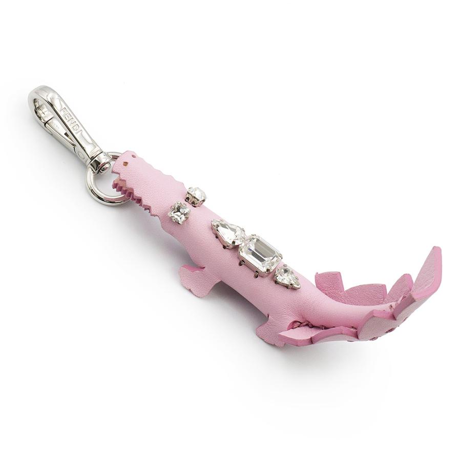 FENDI （美品）フェンディ クロコダイル ワニ ビジュー バッグチャーム