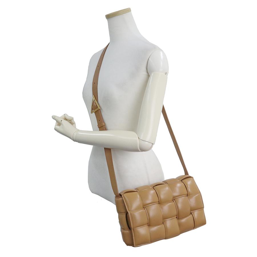 BOTTEGA VENETA(ボッテガヴェネタ) ショルダーバッグ - ベージュ×ダークブラウン ストロー×レザー BOTTEGA VENETA（ボッテガ・ヴェネタ） （未使用 展示品）ボッテガ