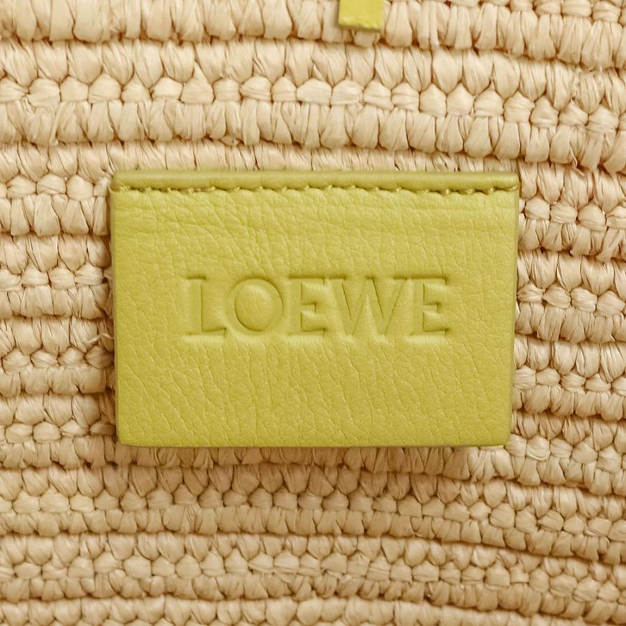 （新品・未使用品）ロエベ LOEWE バニー バスケット かご うさぎ ハンドバッグ ラフィア カーフスキン レザー ナチュラル ベージュ イエロー 黄 A223S17X01の画像