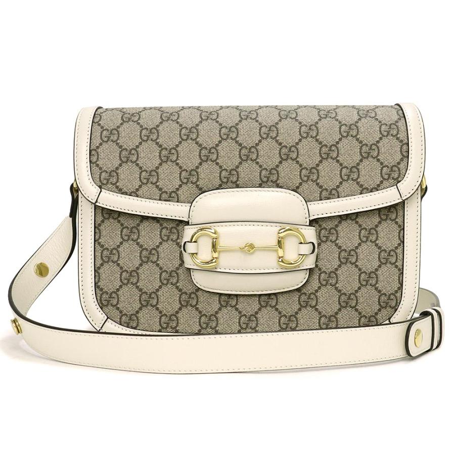 （未使用　展示品）グッチ GUCCI ホースビット 1955 ショルダーバッグ 斜め掛け 2way GGスプリームキャンバス レザー エボニー ベージュ ホワイト 白 ゴールド金具 602204 GUCCI（グッチ） （未使用 展示品）グッチ ホースビット 1955
