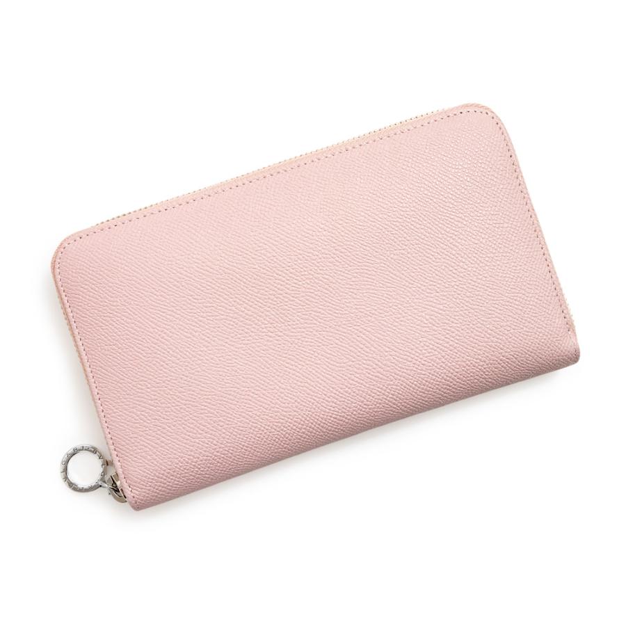 （未使用　展示品）ブルガリ BVLGARI ブルガリブルガリ ジップアラウンドウォレット ラウンドファスナー 長財布 グレインカーフレザー ピンク シルバー金具 284114 BVLGARI（ブルガリ） （未使用 展示品）ブルガリ ブルガリブルガリ