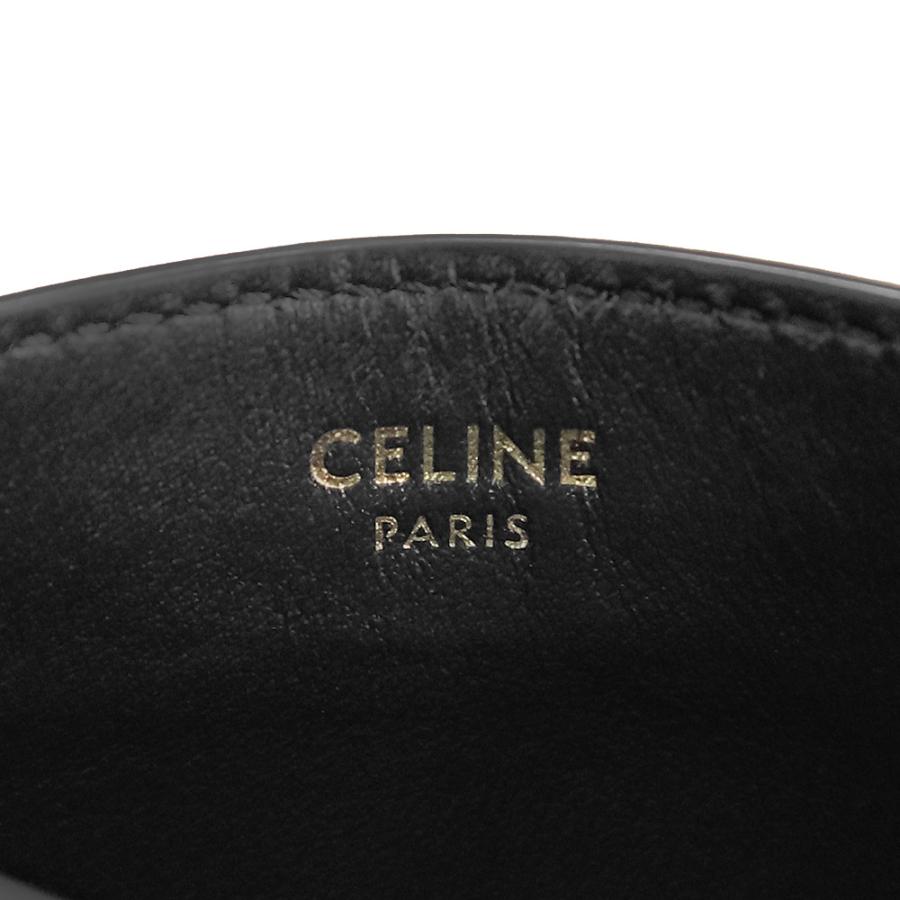 （新品・未使用品）セリーヌ CELINE カードホルダー キュイル トリオンフ カードケース 名刺入れ 定期入れ パスケース シャイニーカーフスキン 黒 10B703EMHの画像