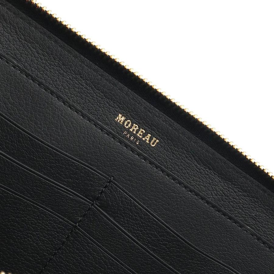 （新品・未使用品）モロー パリ MOREAU PARIS コンチネンタル ラウンドファスナー ジップウォレット 長財布 カーフスキン レザー ブラック 黒 ゴールド金具 箱付の画像