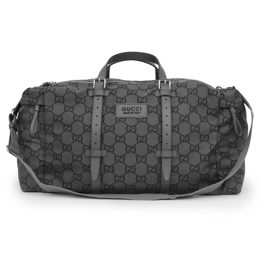 （未使用　展示品）グッチ GUCCI マキシ GG 2way ショルダー ダッフル ボストンバッグ 斜め掛け 旅行鞄 GGリサイクルポリエステル レザー グレー シルバー金具 767935 GUCCI（グッチ） （未使用 展示品）グッチ マキシ GG 2way ショルダー