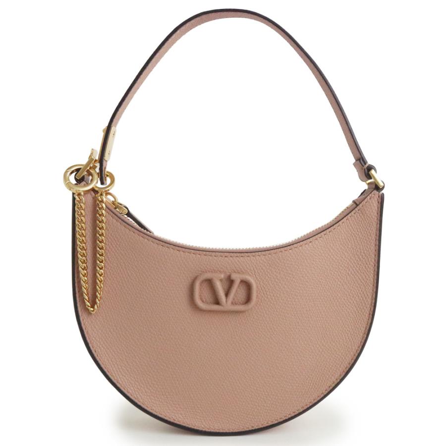 （未使用　展示品）ヴァレンティノ ガラヴァーニ Valentino Garavani Vロゴ シグネチャー ミニ ホーボー ハンドバッグ カーフスキン レザー ローズカーネル ベージュ ゴールド金具 2WP0W19RQRGF9 未使用 展示品）ヴァレンティノ ガラヴァーニ Valentino Garavani V