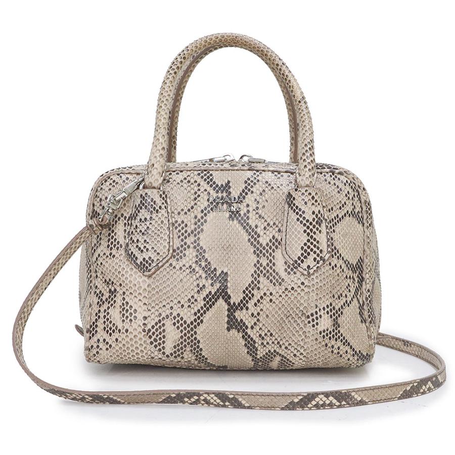 PRADA プラダ パイソン レザー 三角プレート ハンドバッグ PRADA（プラダ） （未使用 展示品）プラダ インサイドバッグ 2WAY
