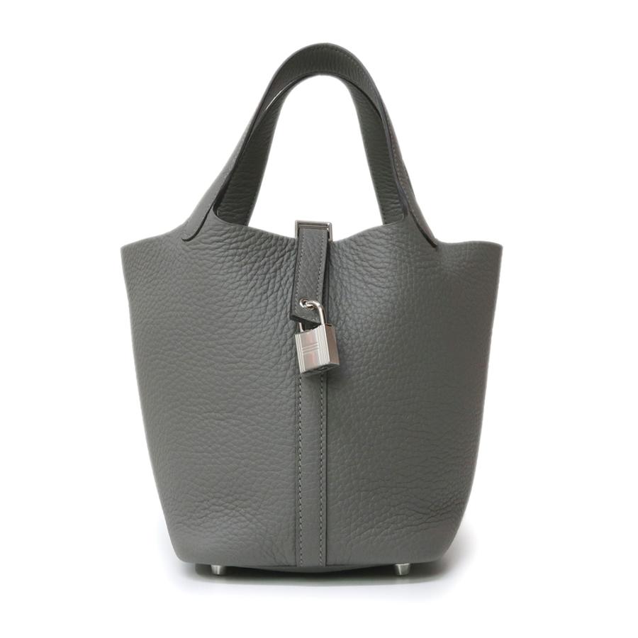 （新品・未使用品）エルメス HERMES ピコタンロック 18 PM ハンドバッグ トリヨンクレマンス レザー グリメイヤー グレー シルバー金具 W刻印 箱付 HERMES（エルメス） （新品・未使用品）エルメス ピコタンロック 18 PM