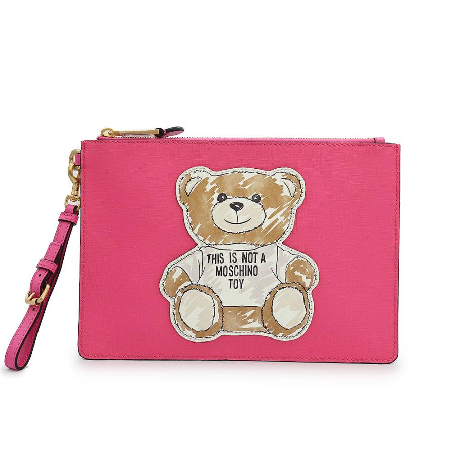 （新品・未使用品）モスキーノ MOSCHINO クチュール テディベア クマ ポーチ クラッチ セカンドバッグ ポリウレタンエコレザー ピンク アンティークゴールド金具 2A8444 MOSCHINO（モスキーノ） （新品・未使用品）モスキーノ クチュール