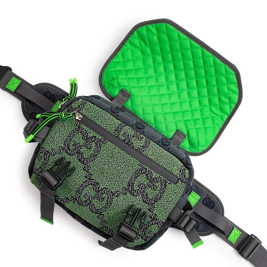 （新品・未使用品）グッチ GUCCI スモール バックパック ベルトバッグ リュック デイパック GGナイロン ラバー コットン レッド グリーン グレー 752100の画像