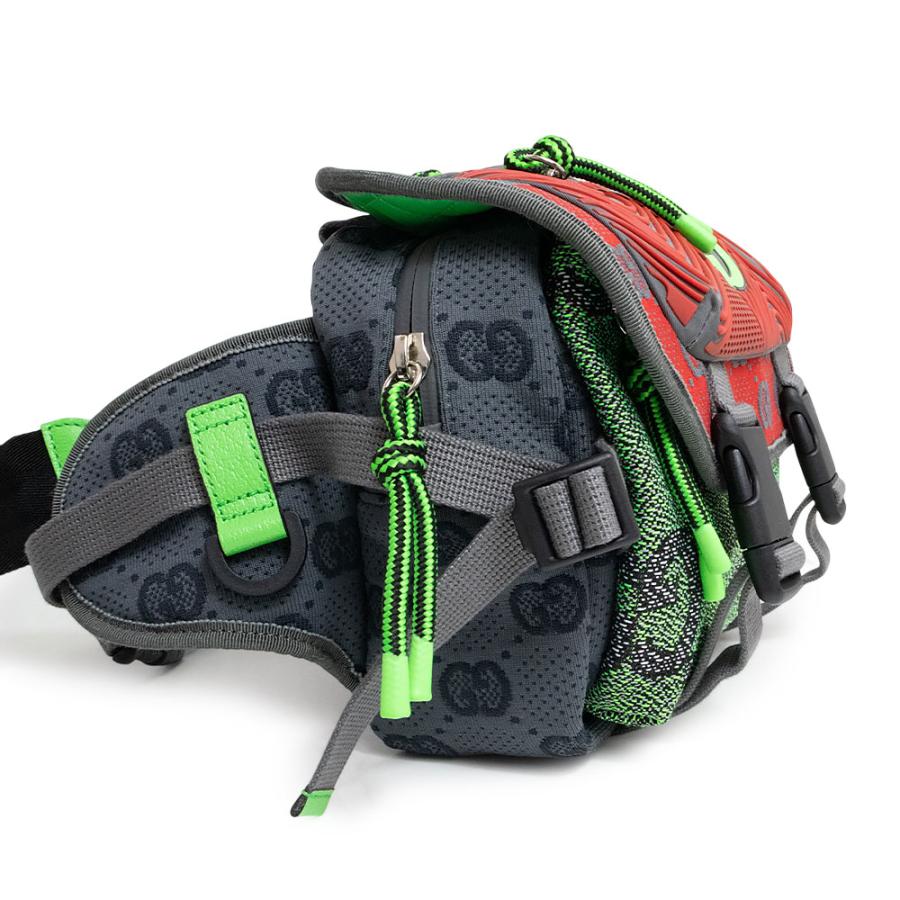 （新品・未使用品）グッチ GUCCI スモール バックパック ベルトバッグ リュック デイパック GGナイロン ラバー コットン レッド グリーン グレー 752100の画像