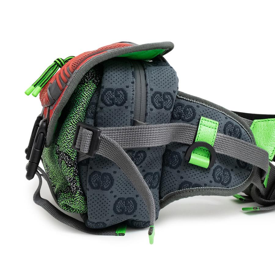 （新品・未使用品）グッチ GUCCI スモール バックパック ベルトバッグ リュック デイパック GGナイロン ラバー コットン レッド グリーン グレー 752100の画像