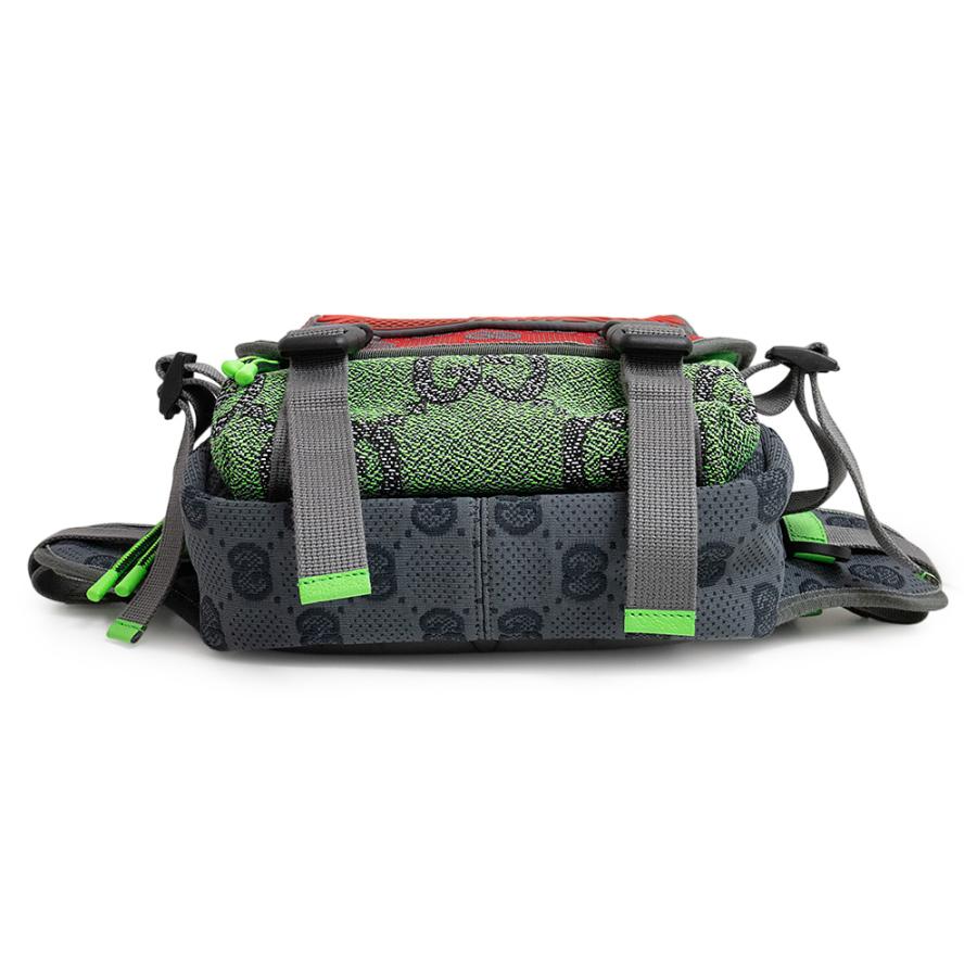 （新品・未使用品）グッチ GUCCI スモール バックパック ベルトバッグ リュック デイパック GGナイロン ラバー コットン レッド グリーン グレー 752100の画像
