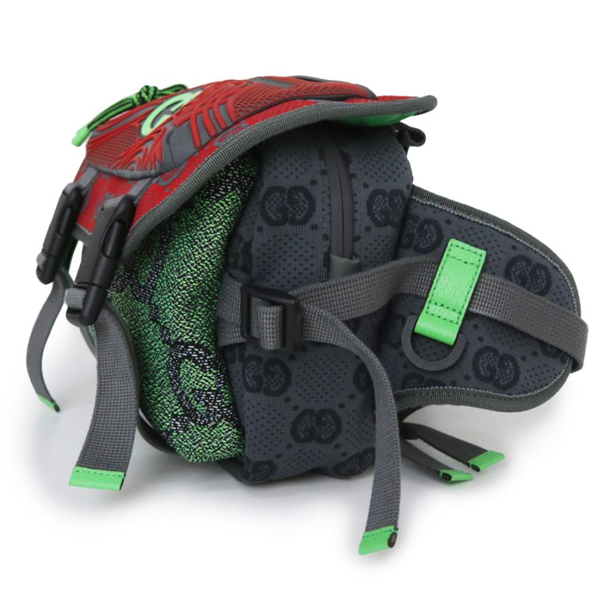 （新品・未使用品）グッチ GUCCI スモール バックパック ベルトバッグ リュック デイパック GGナイロン ラバー コットン レッド グリーン グレー 752100の画像