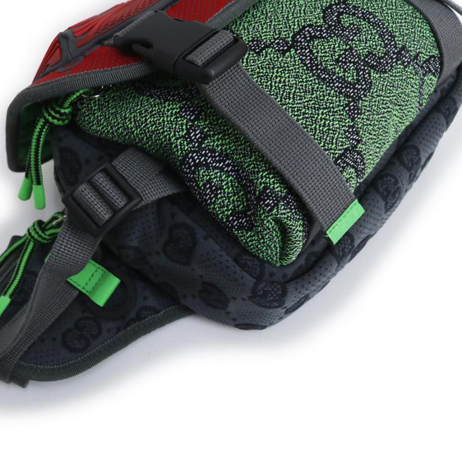 （新品・未使用品）グッチ GUCCI スモール バックパック ベルトバッグ リュック デイパック GGナイロン ラバー コットン レッド グリーン グレー 752100の画像