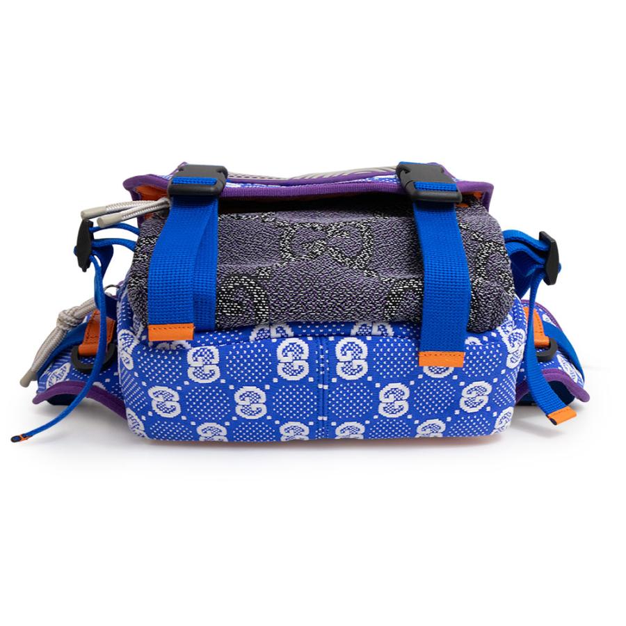 （新品・未使用品）グッチ GUCCI スモール バックパック ベルトバッグ リュック デイパック GGナイロン ラバー コットン ブルー パープル オレンジ 752100の画像