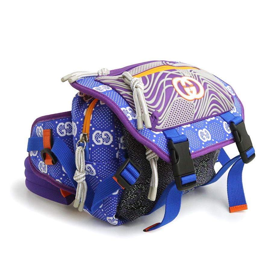 （新品・未使用品）グッチ GUCCI スモール バックパック ベルトバッグ リュック デイパック GGナイロン ラバー コットン ブルー パープル オレンジ 752100の画像