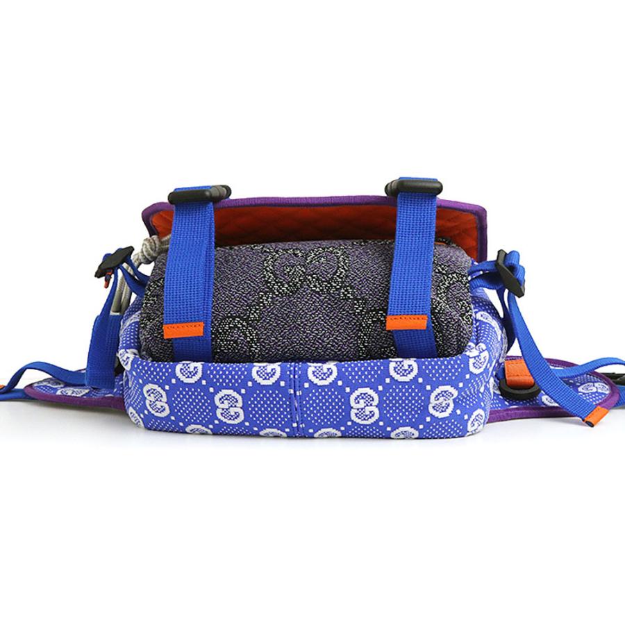 （新品・未使用品）グッチ GUCCI スモール バックパック ベルトバッグ リュック デイパック GGナイロン ラバー コットン ブルー パープル オレンジ 752100の画像