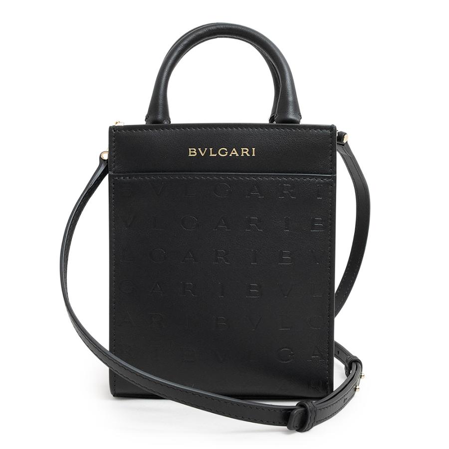 （未使用　展示品）ブルガリ BVLGARI ブルガリロゴ インフィニートゥム 2way ミニトート ショルダーバッグ 斜め掛け カーフスキン レザー ブラック ゴールド金具 292002 BVLGARI（ブルガリ） （未使用 展示品）ブルガリ ブルガリロゴ イン