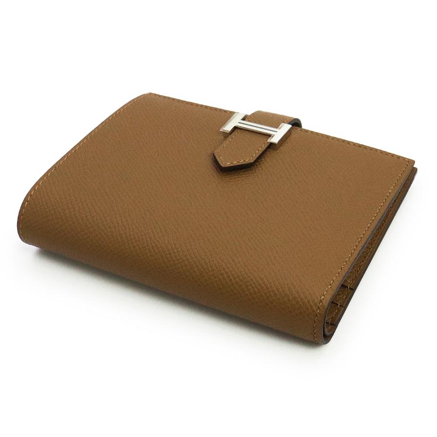 エルメス　HERMES レザー　折財布　ブラウン　メンズ　レディース HERMES（エルメス） （新品・未使用品）エルメス ベアン コンパクト 二