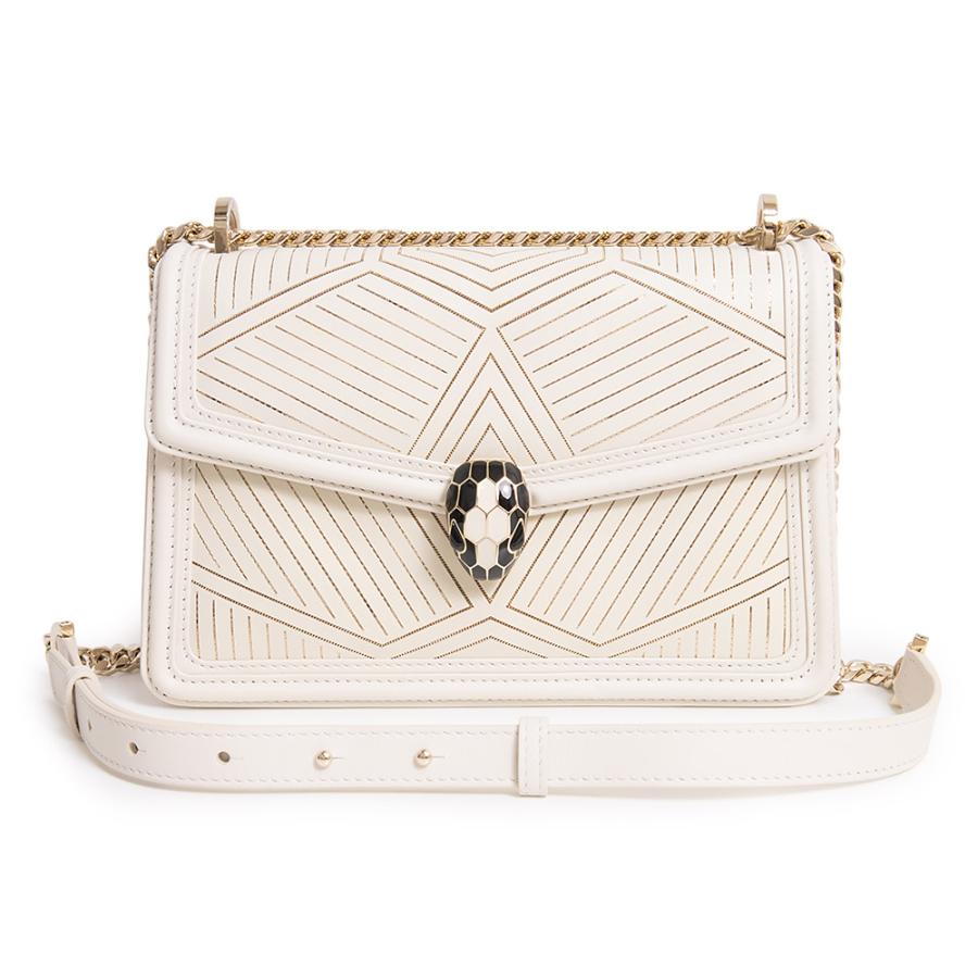（未使用　展示品）ブルガリ BVLGARI セルペンティ ダイヤモンド ブラスト 2Way チェーン ショルダーバッグ 斜め掛け レザー ホワイト ゴールド金具 BVLGARI（ブルガリ） （未使用 展示品）ブルガリ セルペンティ