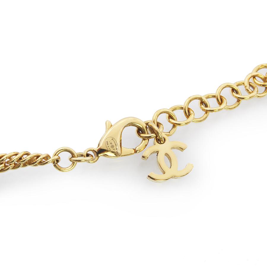 美品 CHANEL ゴールド ハート ロゴ ネックレス 箱付き