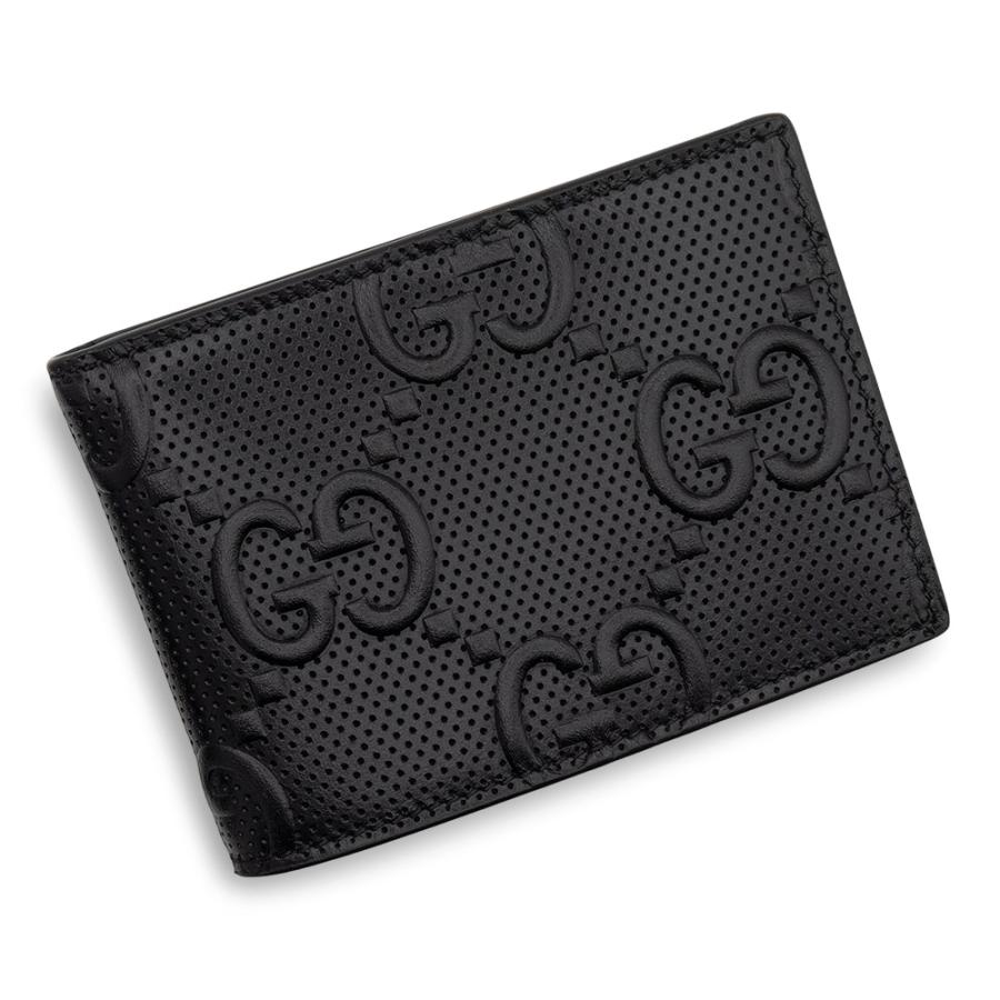 （新品・未使用品）グッチ GUCCI 札入れ 二つ折り財布 GGエンボスレザー ブラック 625559 箱付の画像