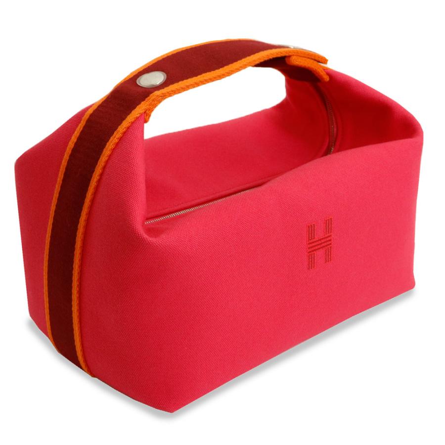 HERMES エルメス ボリードポーチ バニティ Hロゴ 刺繍 キャンバス 赤 HERMES エルメス ボリードポーチ バニティ Hロゴ 刺繍 キャンバス 赤