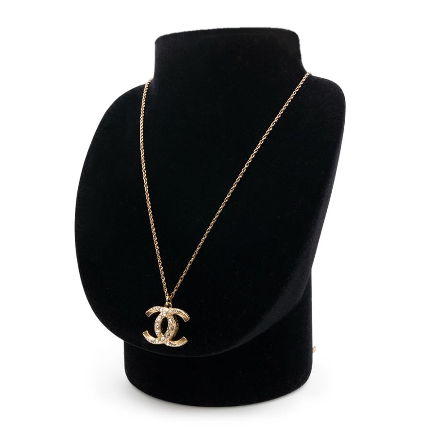 美品 CHANEL ココマーク ストーン ネックレス シャネル Y2K 110 CHANEL（シャネル） （美品）シャネル ココマーク ストラスライン