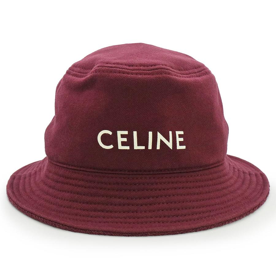 セリーヌ CELINE ロゴバケットハット 2AK01670Q ボルドー コットン メンズ その他ファッション雑貨 CELINE（セリーヌ） （新品・未使用品）セリーヌ ロゴ バケットハット